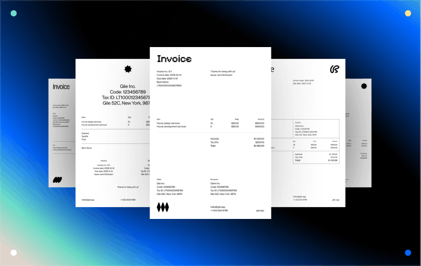 Professional invoice templates